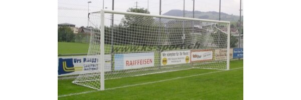 Fussballtore, 7,32 x 2,44 m, mit Bodenhülsen