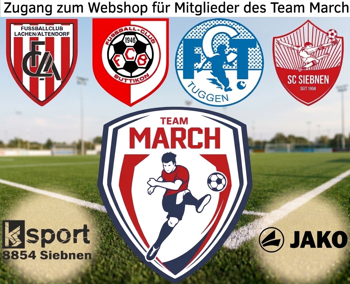 Zugang zum Webshop für Mitglieder des Team March