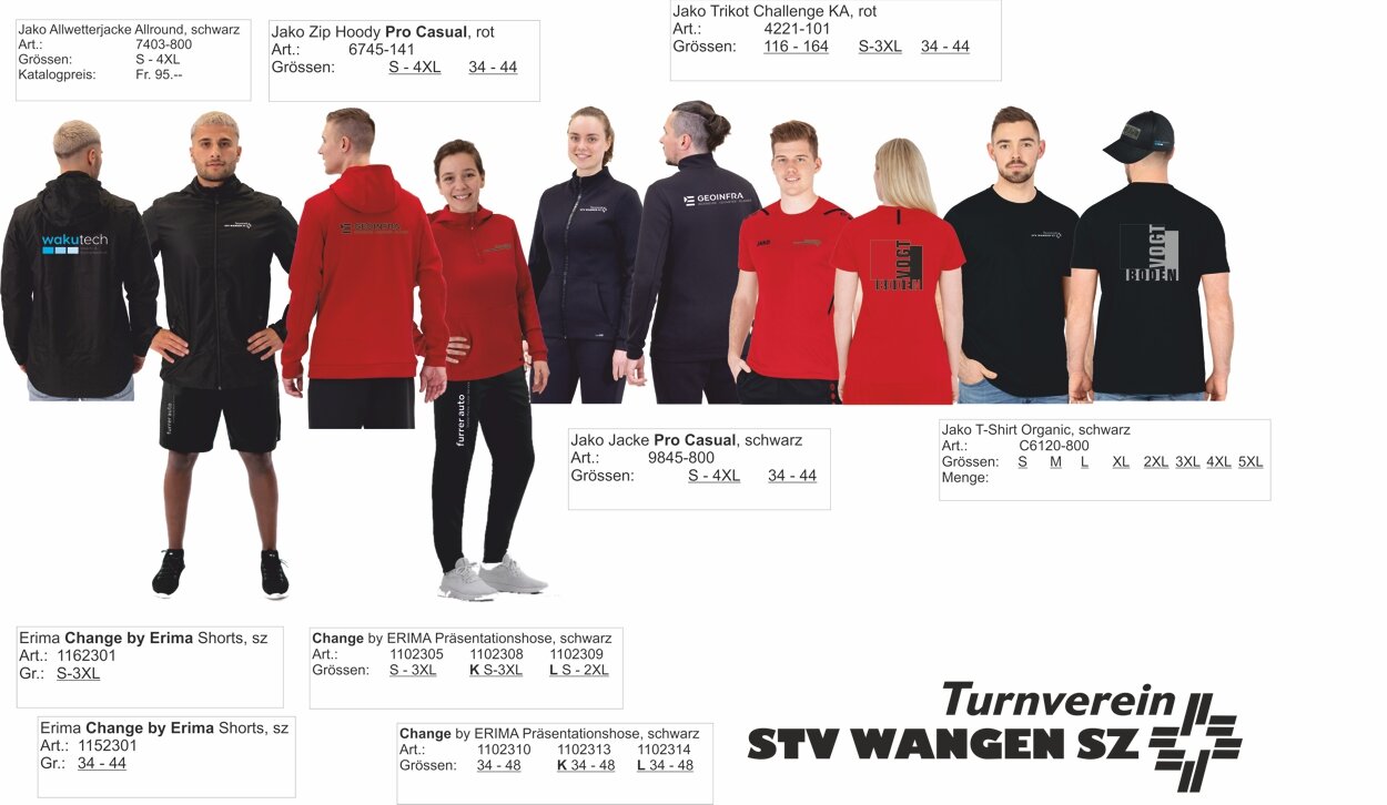 Vereinsbekleidung STV Wangen