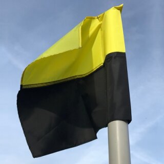Fahne für Eckstangen 5 cm, zweifarbig schwarz-gelb