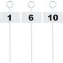 Markiernägel, mit Nummern von 1 bis 10, weiss