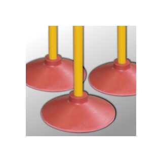 Sockel, rot, für Stange mit 25 mm Ø