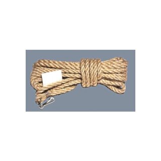 Schwingseil aus Hanf, 6 m lang, mit Schlaufe und Karabinerhaken