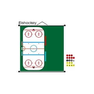 Lehrtafel EISHOCKEY, 105 x 95 cm, zum Rollen, magnetisch