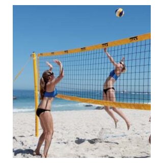 Beach-Volleyball Trainingsnetz, PE, schwarz, 2 mm stark, mit 75 mm breitem Einfassband